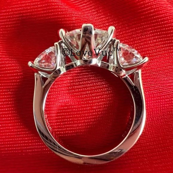 Certified 5ct. t.w. Diamond Three-stone Brilliant Cut Engagement Ring - Picture 3 of 16